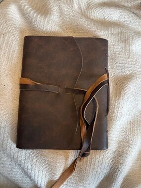 Classic Brown Leather Wrap Journal -
